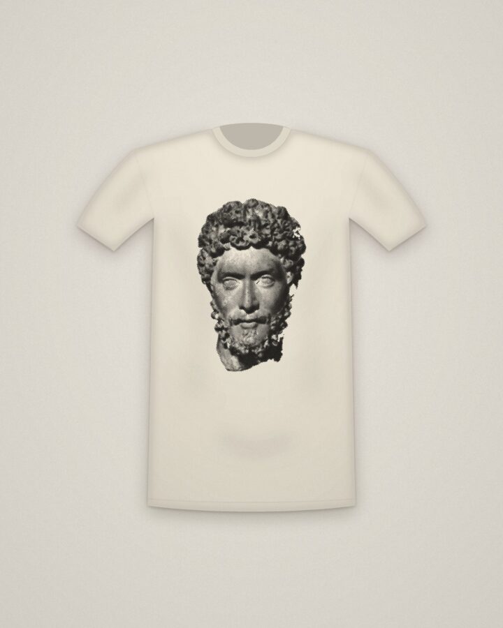 Antonine Noble Tee in Natural, Portrait Head of a Noble or Official printed in halftone