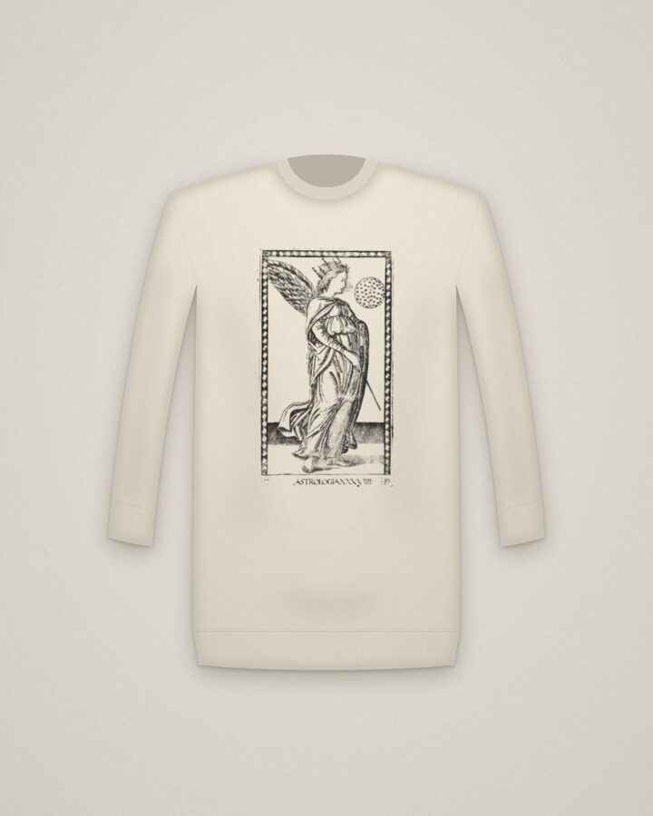 Astrology Crewneck in Natural, Astrology, from the Tarocchi: Liberal Arts printed in halftone