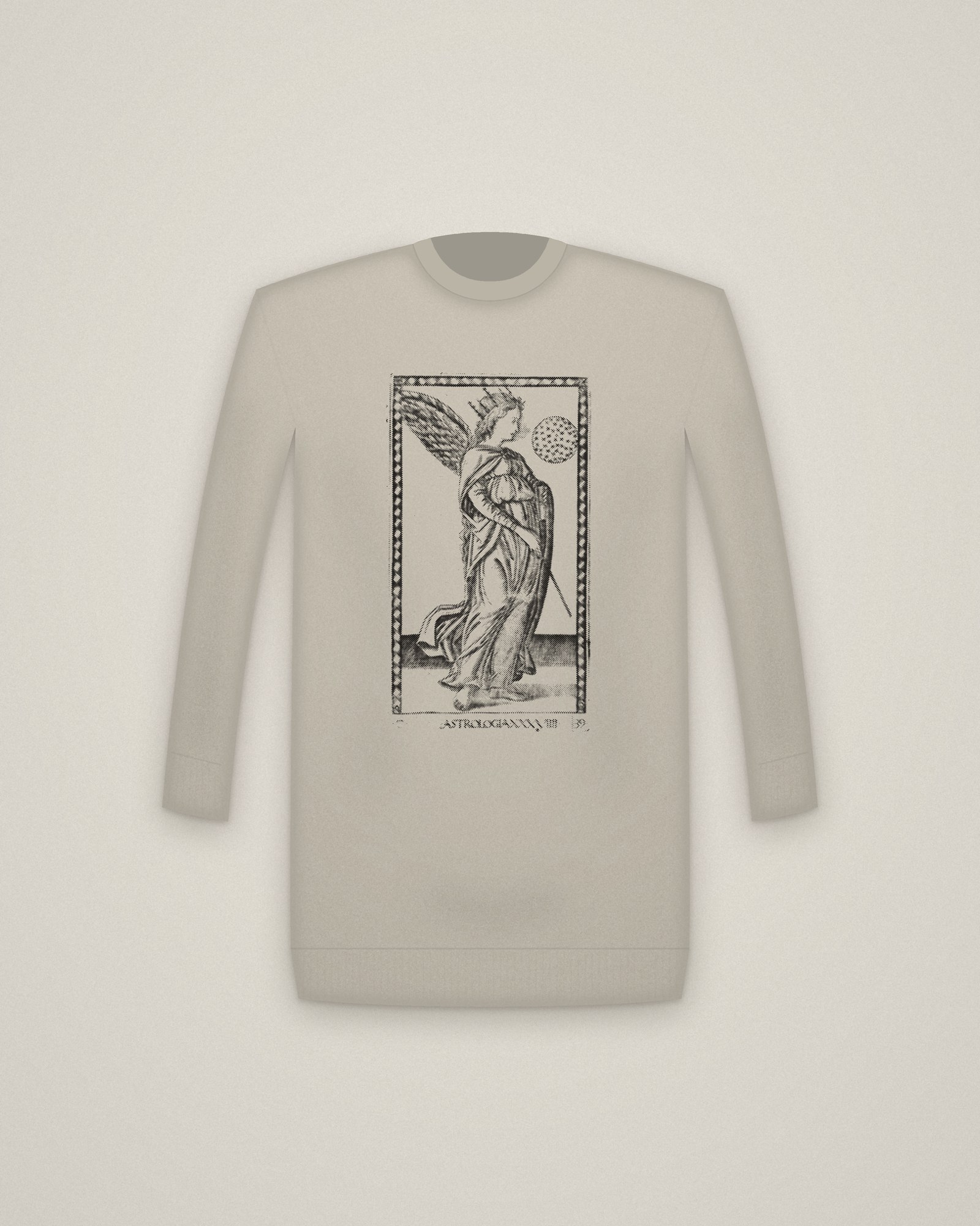 Astrology Crewneck in Stone, Astrology, from the Tarocchi: Liberal Arts printed in halftone
