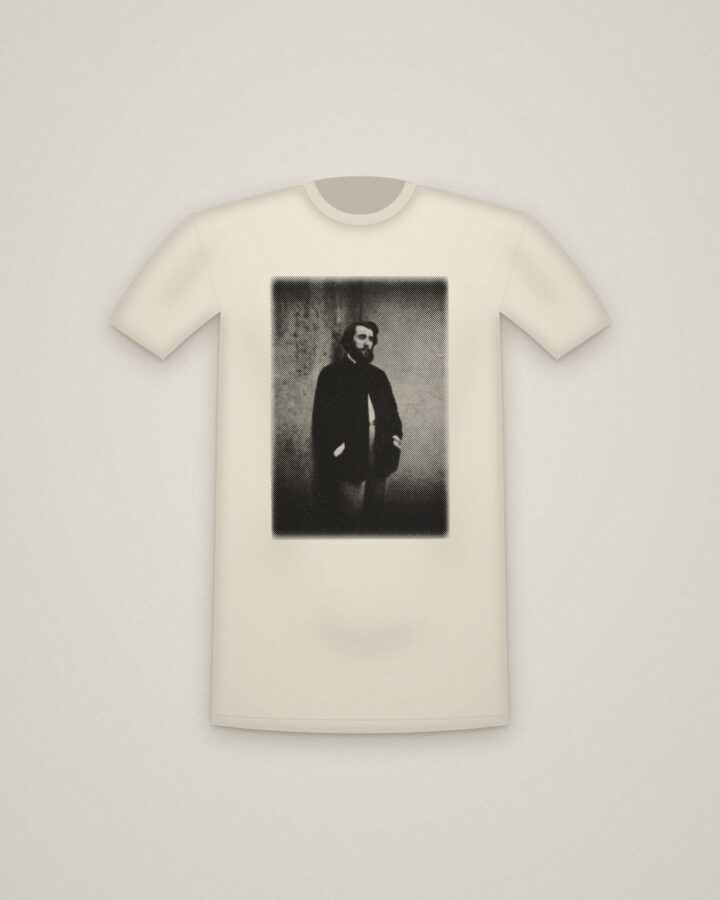 Cottinet Tee in Natural, Portrait of Edmond Cottinet printed in halftone