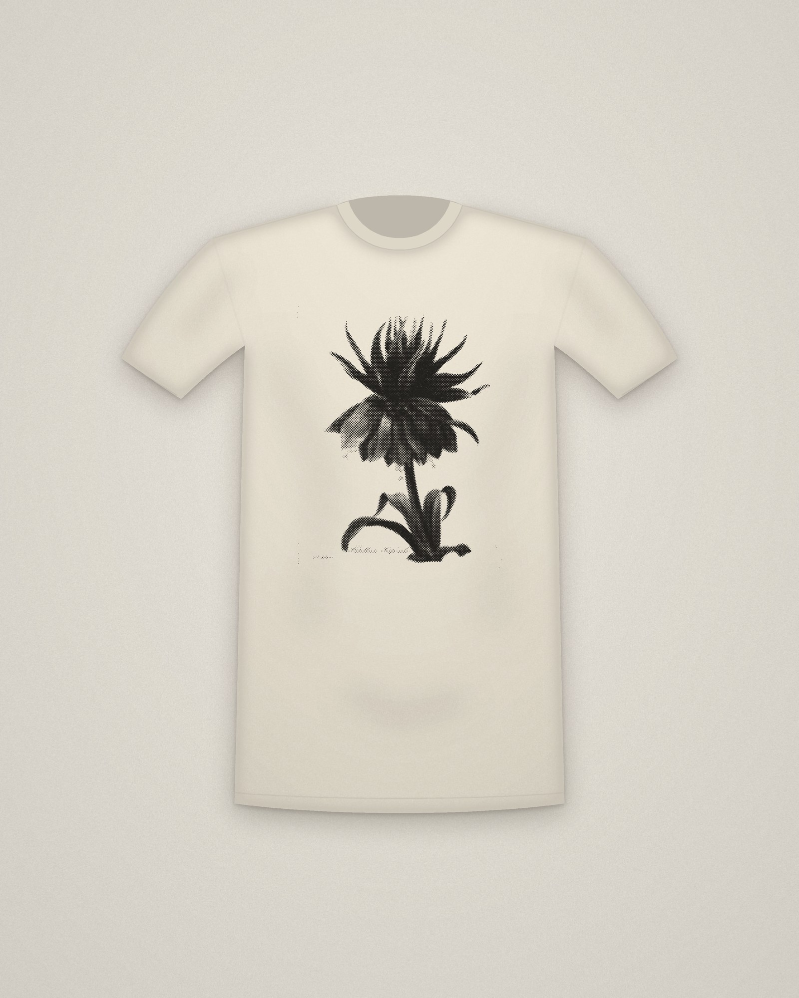 Crown Imperial Tee in Natural, Crown Imperial Fritillary printed in halftone