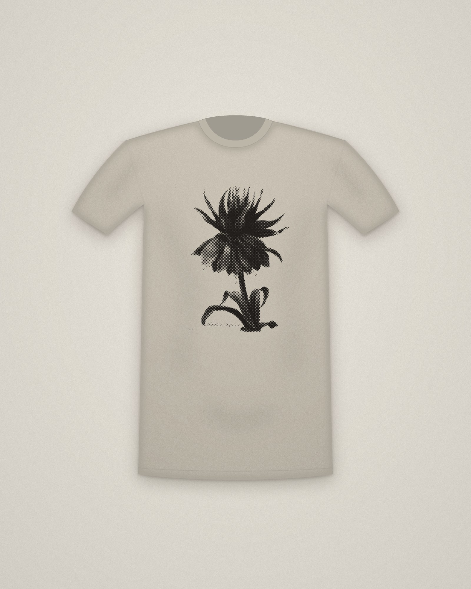 Crown Imperial Tee in Stone, Crown Imperial Fritillary printed in halftone