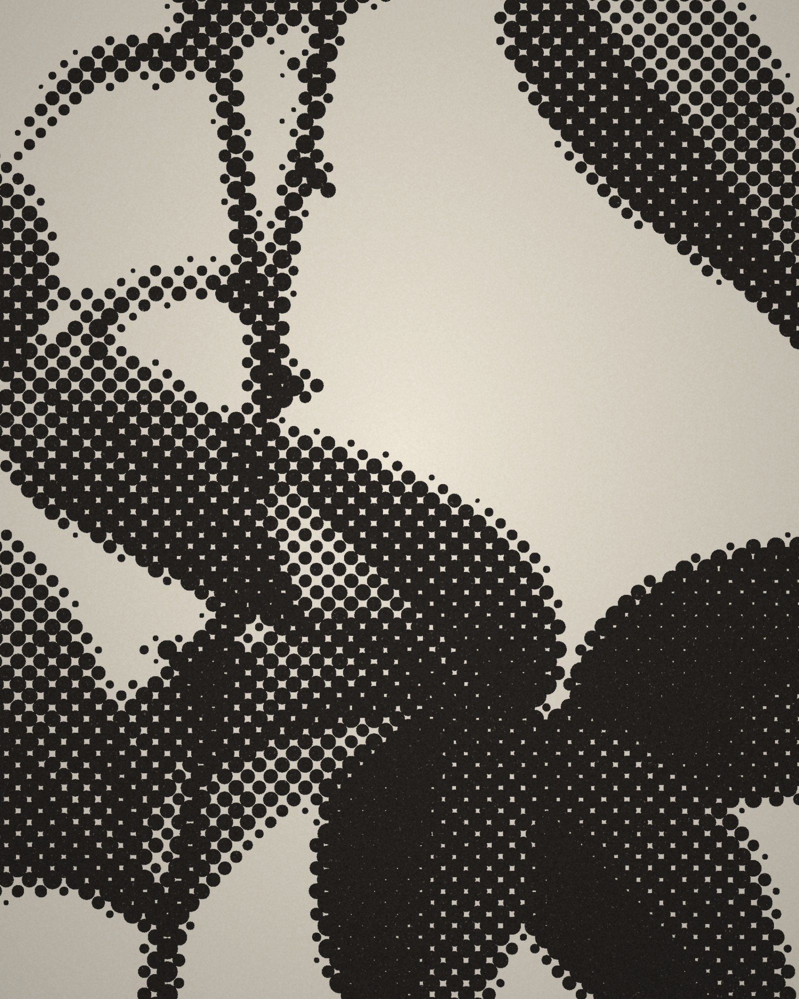 Close-up of the halftone dots of The Roses: China or Bengal Rose printed in cotton