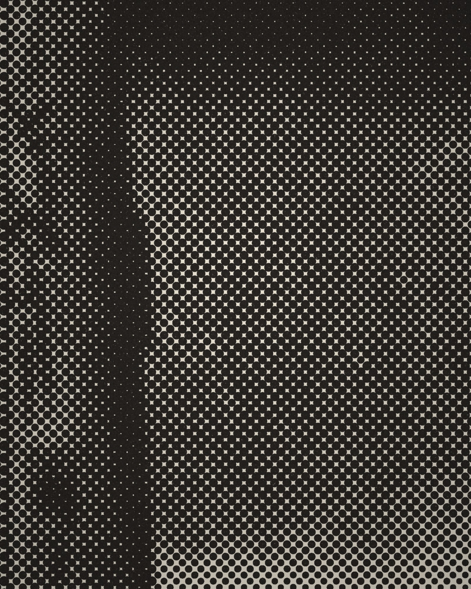 Close-up of the halftone dots of Tsukudajima from Eitai Bridge, from One Hundred Famous Views of Edo printed in cotton