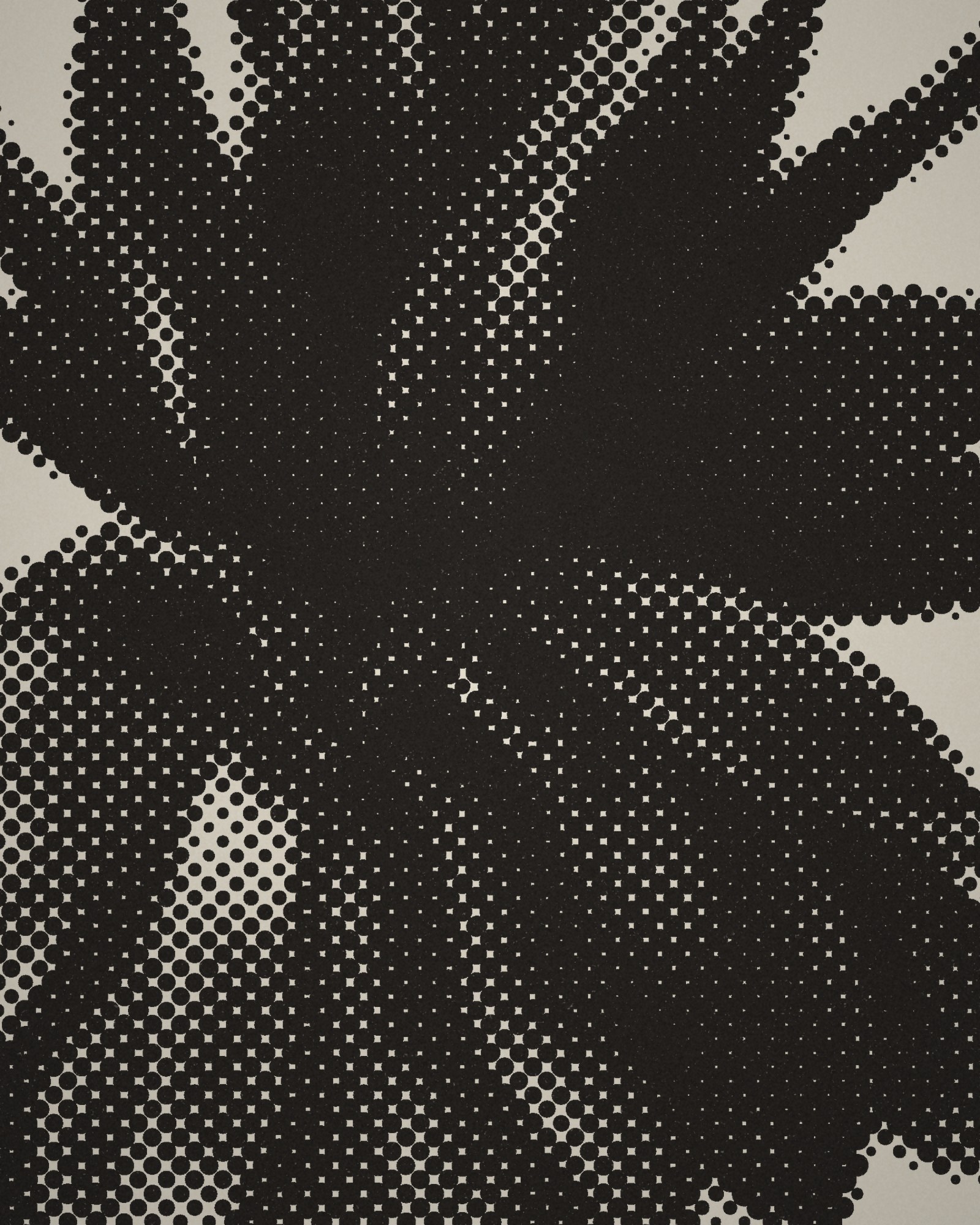 Close-up of the halftone dots of Crown Imperial Fritillary printed in cotton