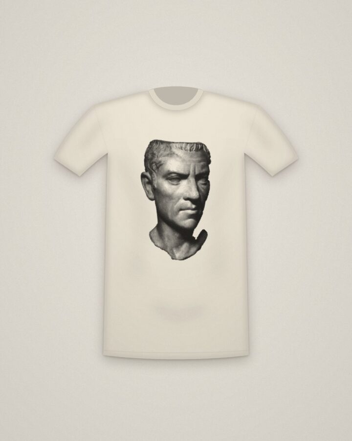 Gallus Tee in Natural, Portrait Head of C. Cornelius Gallus (?) printed in halftone