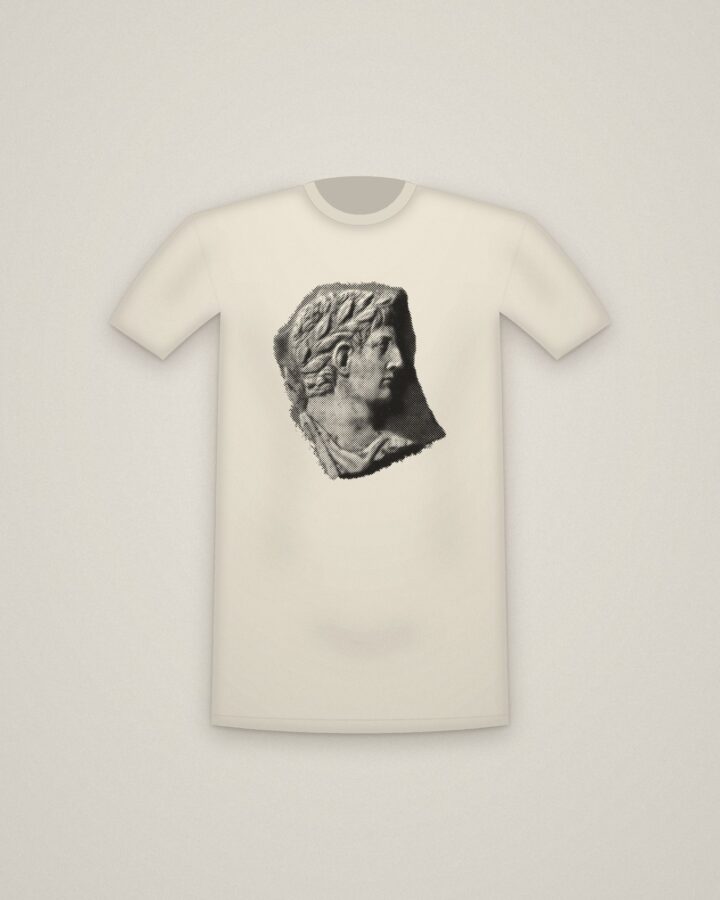 Imperial Cameo Tee in Natural, Cameo: Julio-Claudian Imperial Portrait printed in halftone