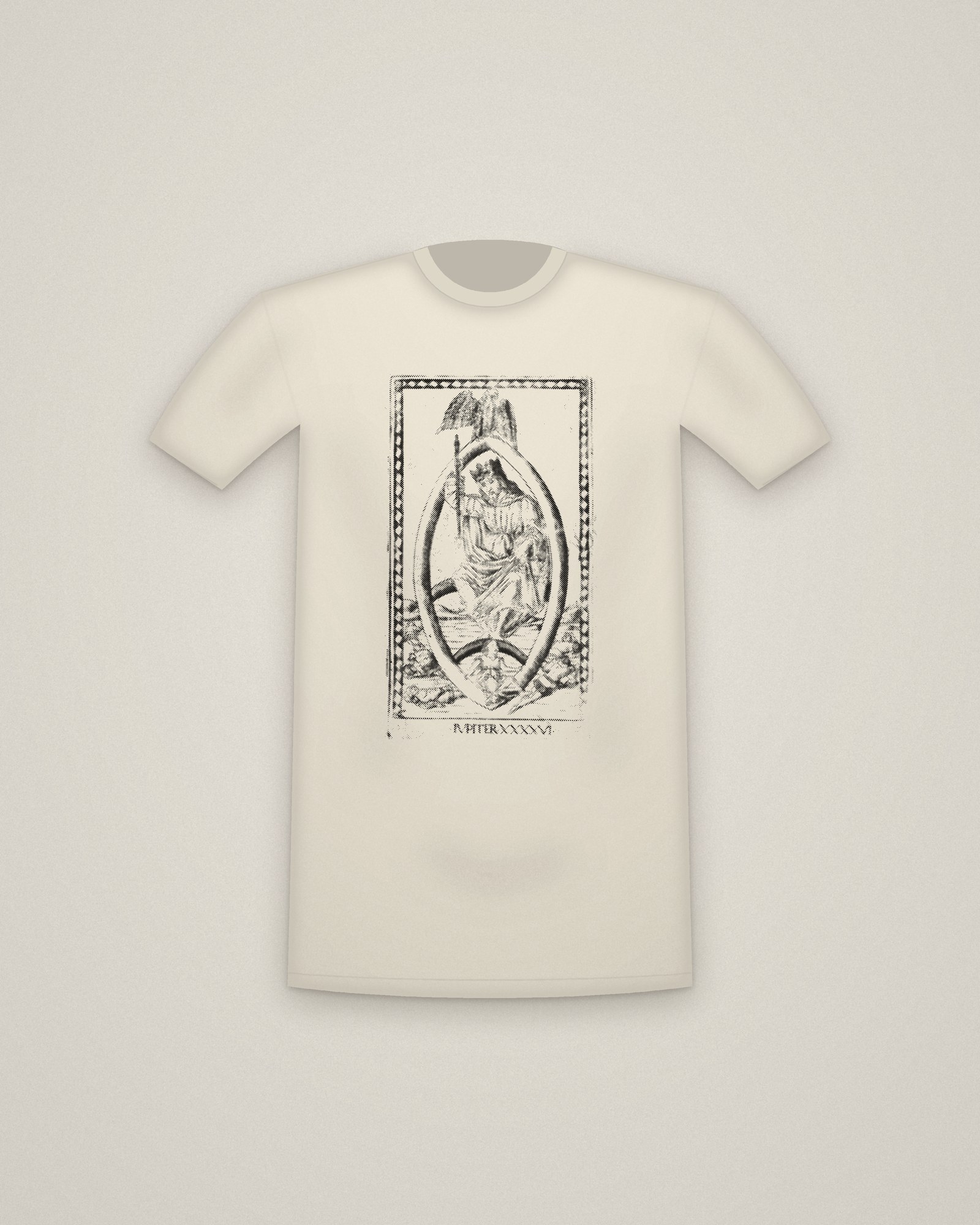 Jupiter Tee in Natural, Jupiter, from the Tarocchi: Firmaments of the Universe printed in halftone