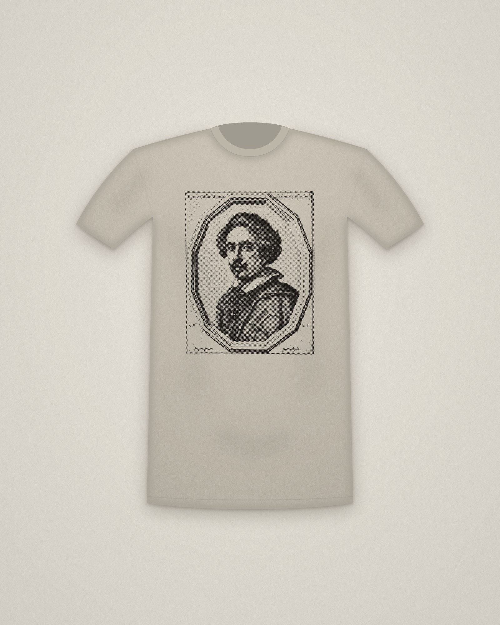 Leoni Tee in Stone, Self-Portrait printed in halftone