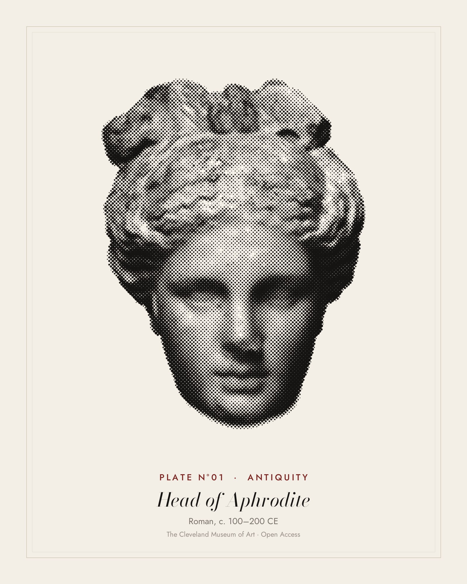 Plate N°01: Head of Aphrodite, Roman, c. 100–200 CE