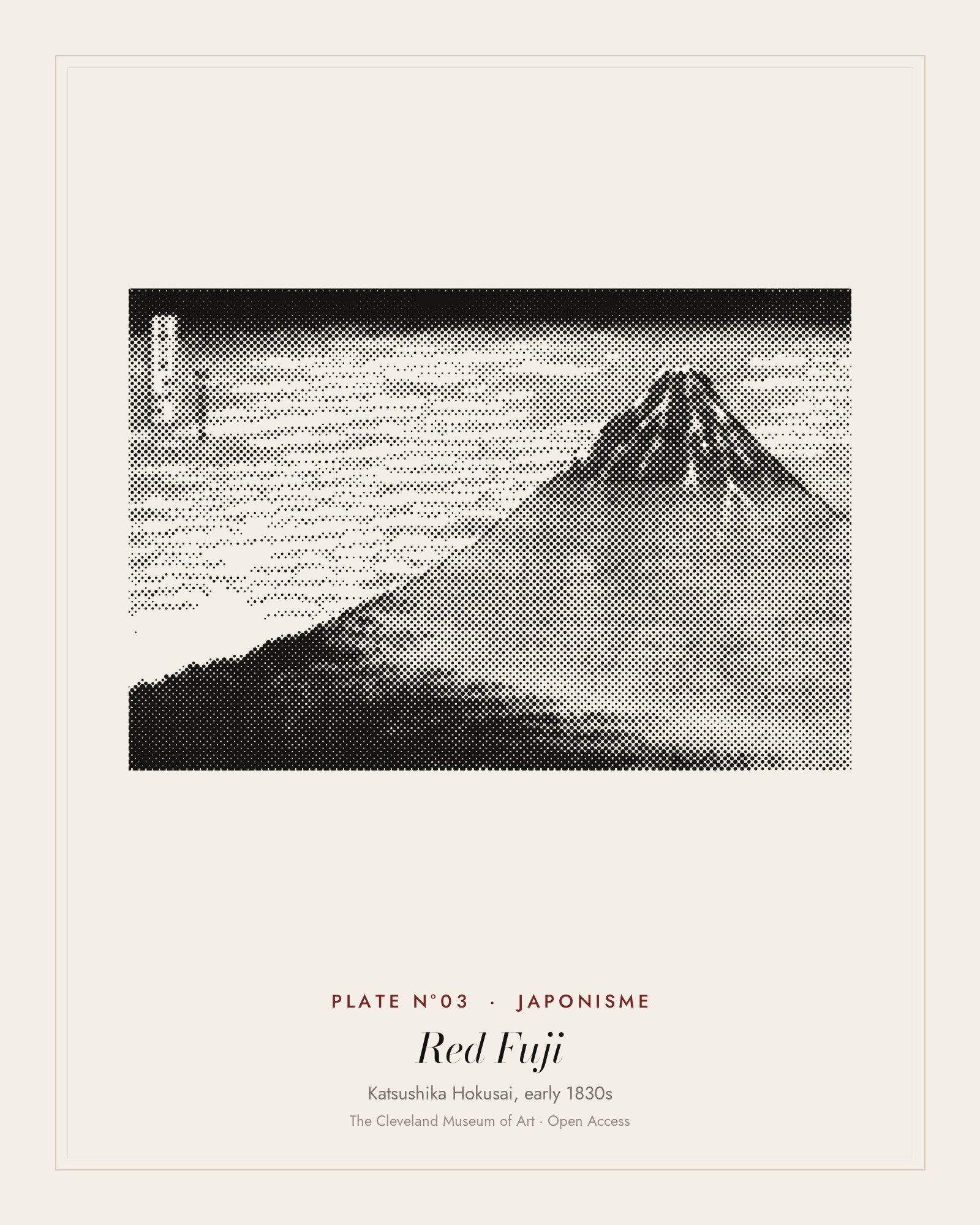 Plate N°03: South Wind, Clear Sky, from Thirty-Six Views of Mount Fuji, Katsushika Hokusai, early 1830s