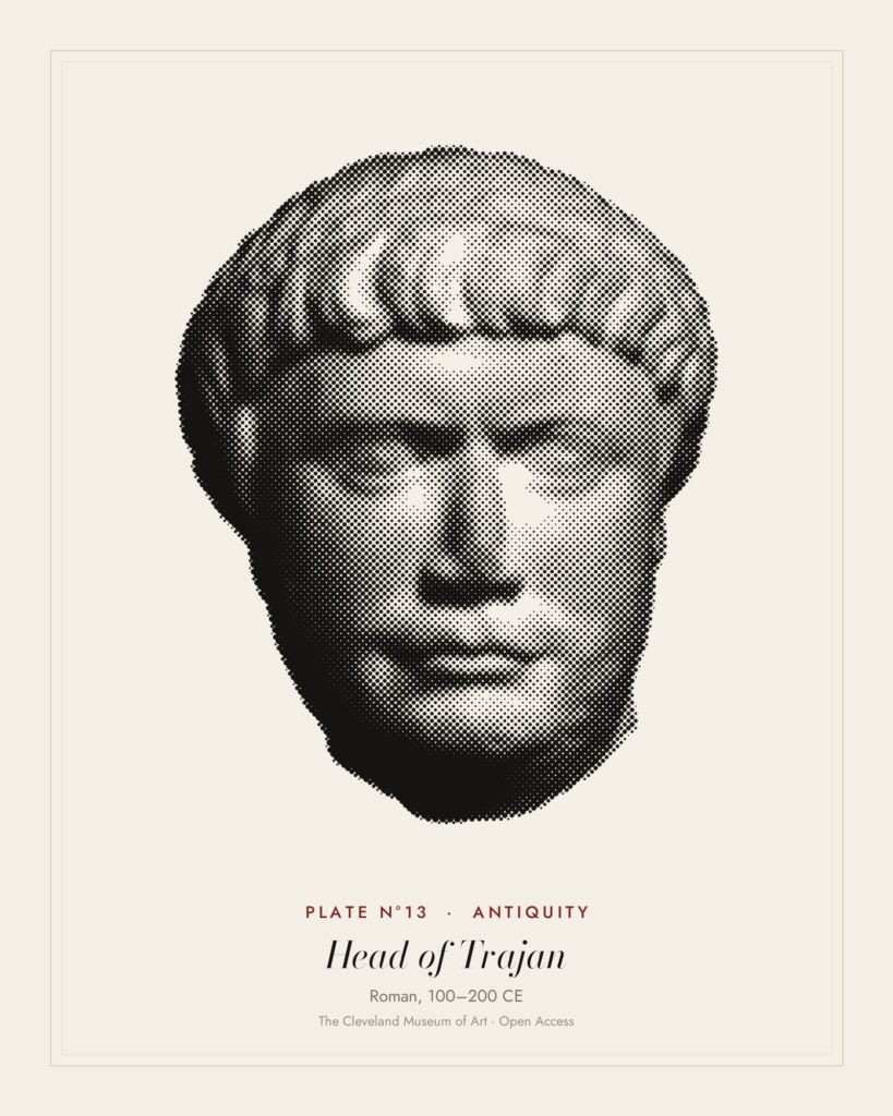 Plate N°13: Head of Trajan, Roman, 100–200 CE