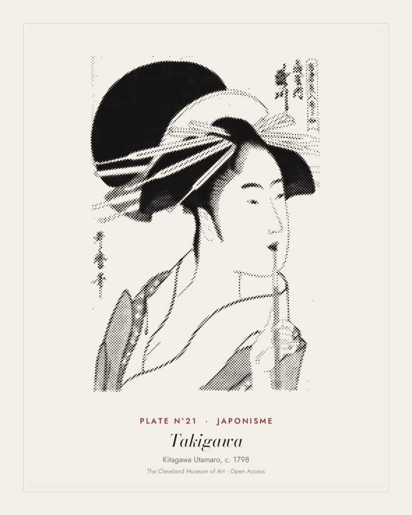 Plate N°21: Takigawa of the Ōgiya, from A Selection of Eastern Beauties, Kitagawa Utamaro, c. 1798