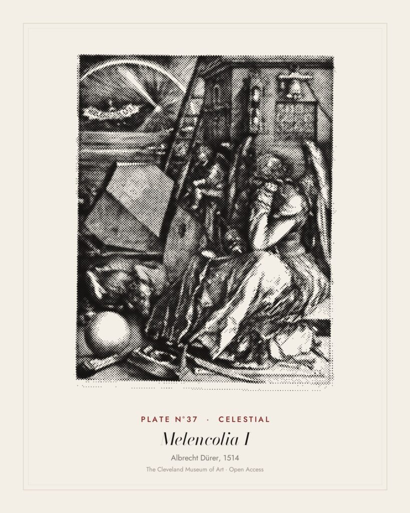 Plate N°37: Melencolia I, Albrecht Dürer, 1514