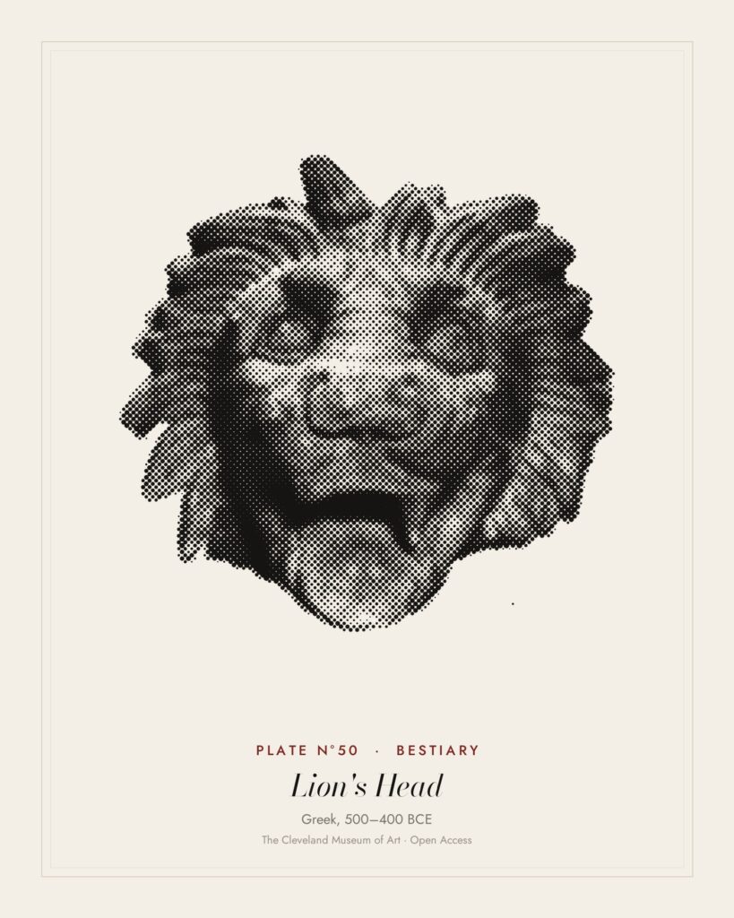 Plate N°50: Lion's Head, Greek, 500–400 BCE