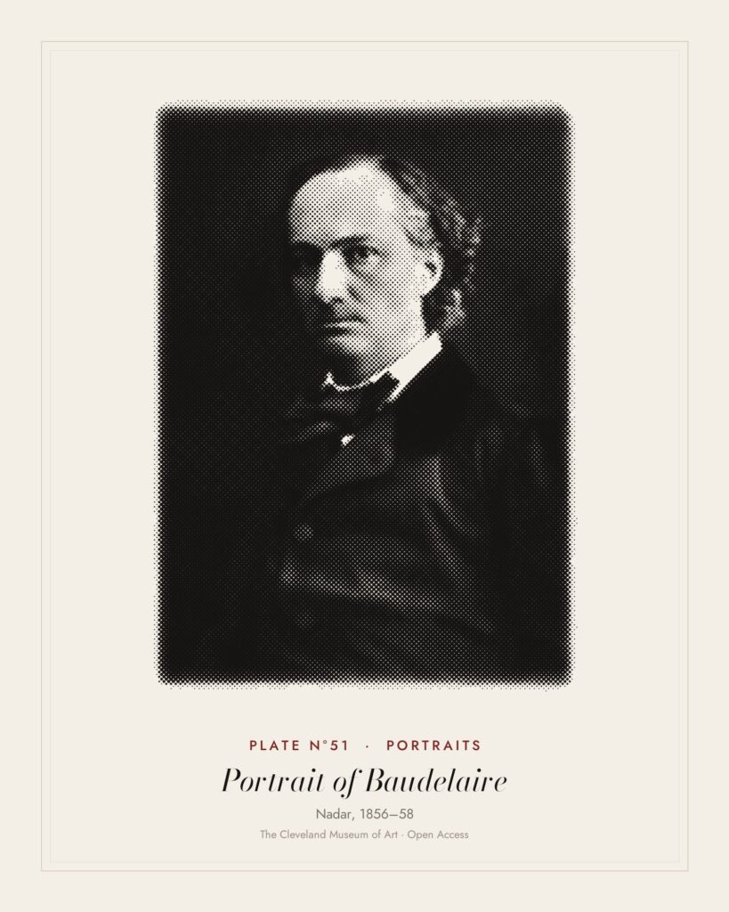 Plate N°51: Portrait of Baudelaire, Nadar, 1856–58