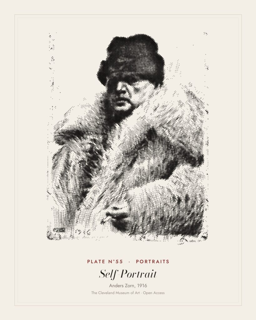 Plate N°55: Self-Portrait, Anders Zorn, 1916