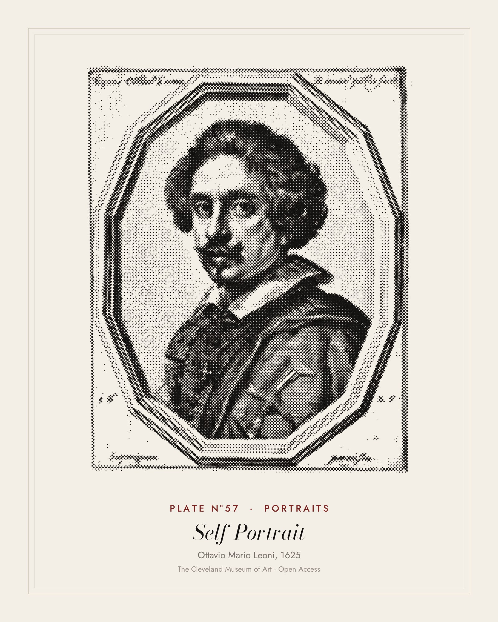 Plate N°57: Self-Portrait, Ottavio Mario Leoni, 1625
