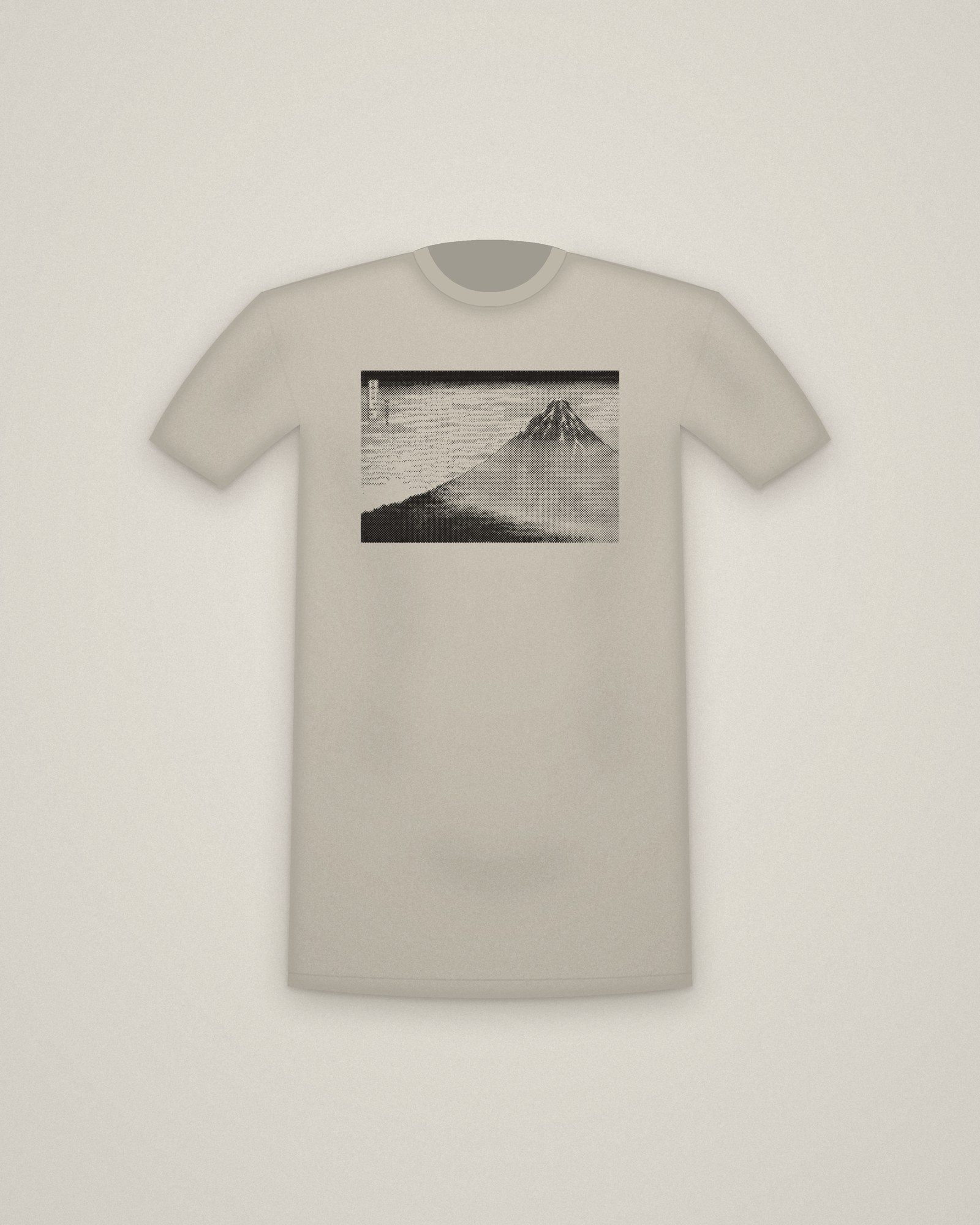 Red Fuji Tee in Stone, South Wind, Clear Sky, from Thirty-Six Views of Mount Fuji printed in halftone