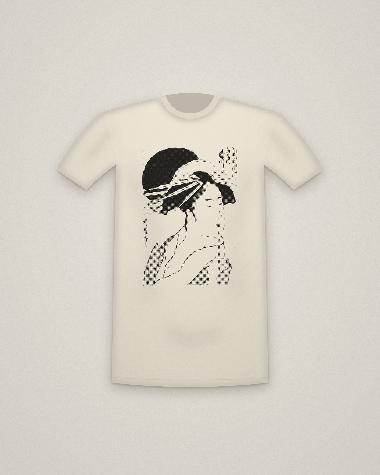 Takigawa Tee in Natural, Takigawa of the Ōgiya, from A Selection of Eastern Beauties printed in halftone