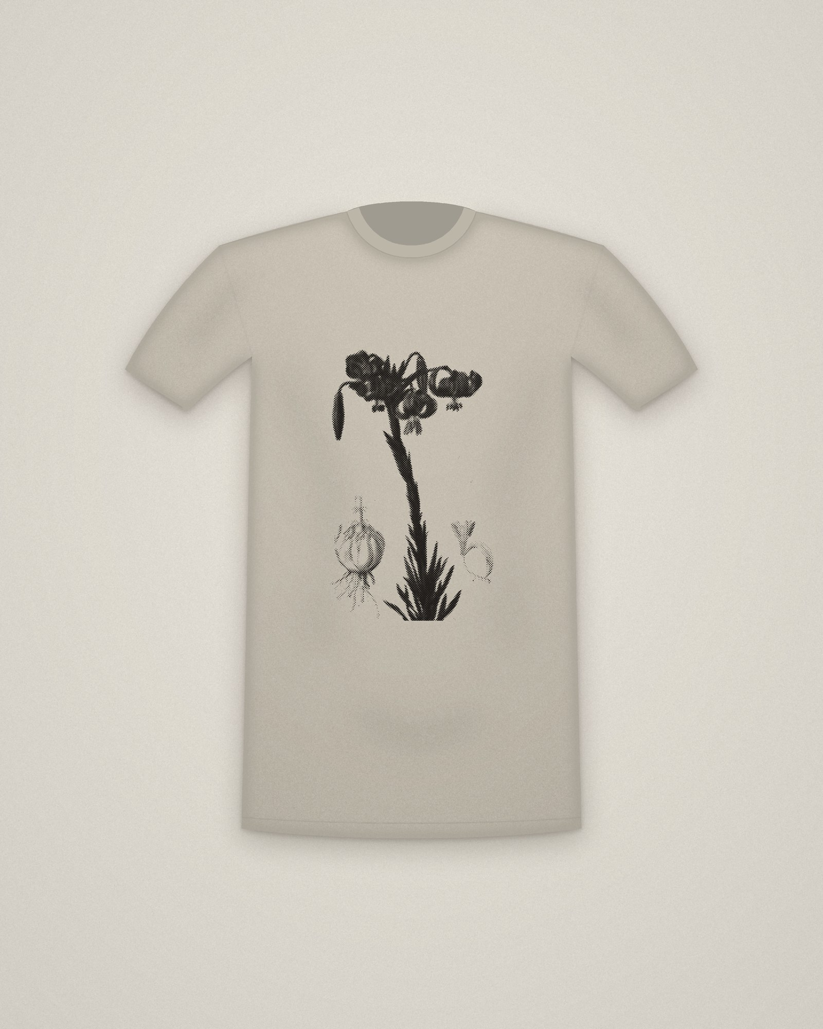 Turban Lily Tee in Stone, Lilium pomponium (Turban Lily), plate 7 from Les Liliacées printed in halftone